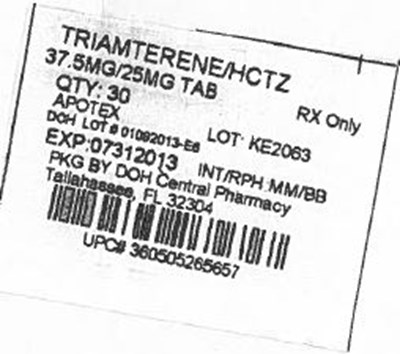 Label Image For 37.5mg  /  25mg (Triamterene Hctz 37.5mg)